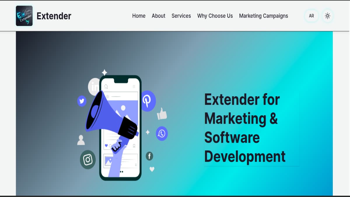 Extender Marketing Agency project screenshot
